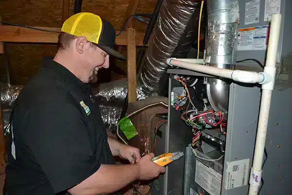 SBC tech testing furnace in Shreveport LA.